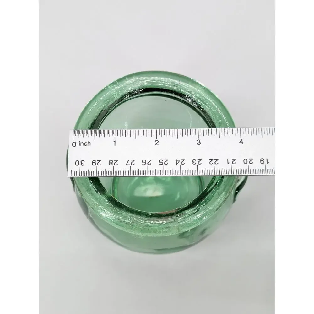 Green Embossed Kitchen Glass Storage Jar With Decorative Apples Cork Lid 7